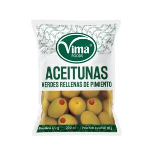 Aceitunas verdes rellenas de pimiento Vima Foods (170 g / 5.99 oz)